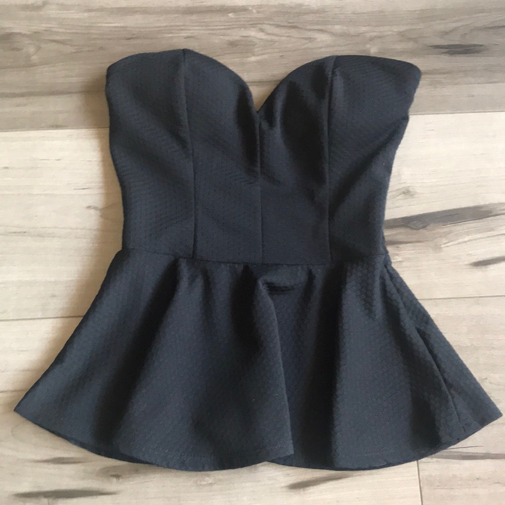 Arden b strapless deep sweetheart neckline top